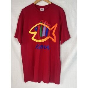 MAUI Kona Fish Red By Sgt. Leisure T-Shirt Size Large (42-44) Cotton